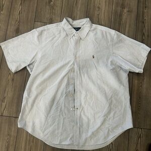 Ralph Lauren White Striped Button Down Shirt